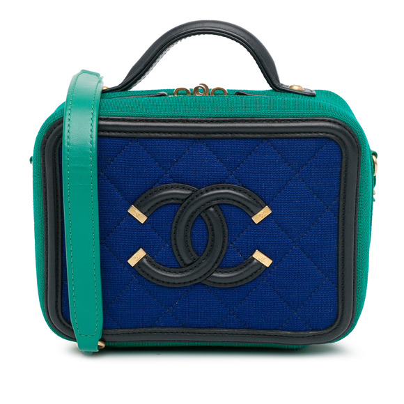 Pre-Loved Chanel Small Jersey CC Filigree Vanity Case - Picture 1 of 12